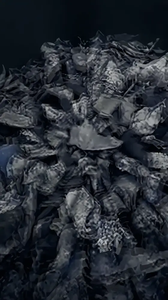 Shredded scrap waste